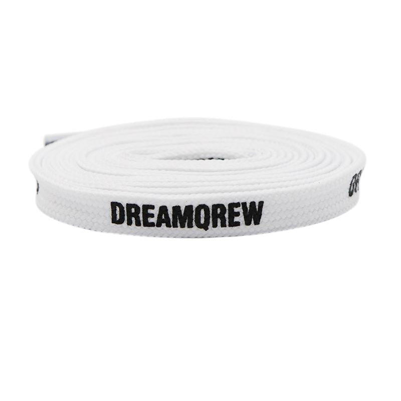8MM Double Layer Stronger Polyester Shoelaces "DREAMQREW" Letter Printing Unisex For Canvas Boots