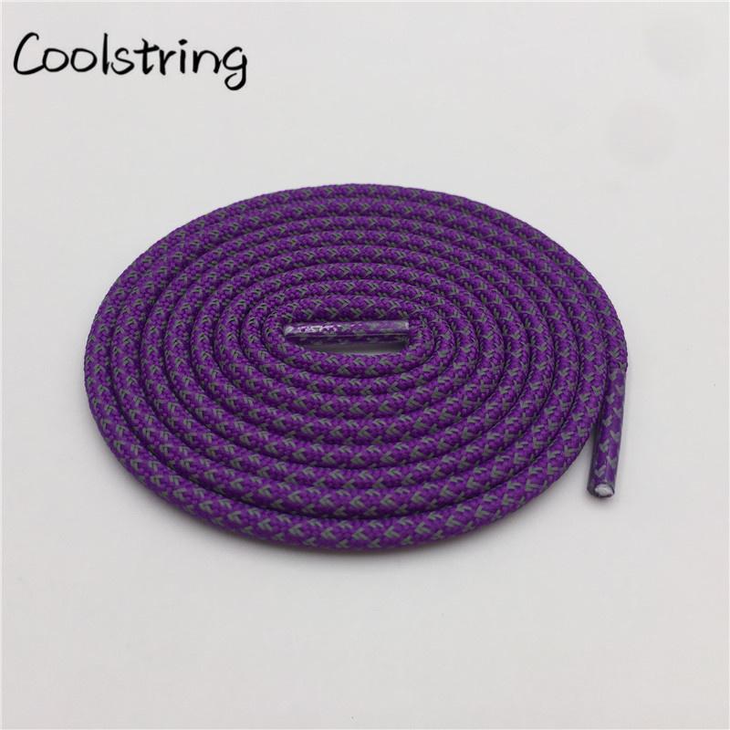 Highlight 3M Round Reflective Shoelace Colored Shoe String Cool Grey Lace Customized Safety Easy Tie