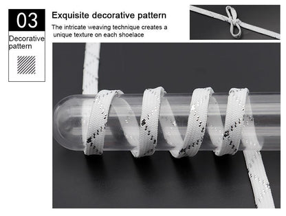 8MM Top Shoelaces Clothing White-Sliver Metallic Wire Laces Charmed Women Sneaker Canvas Boot