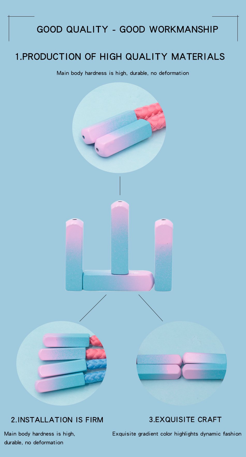 New 4pcs A Pair 6.2*24.3mm Sneaker v2 350 Fashion Zuilvormig Shoelace Aglets Top Rope Ends Pink Blue