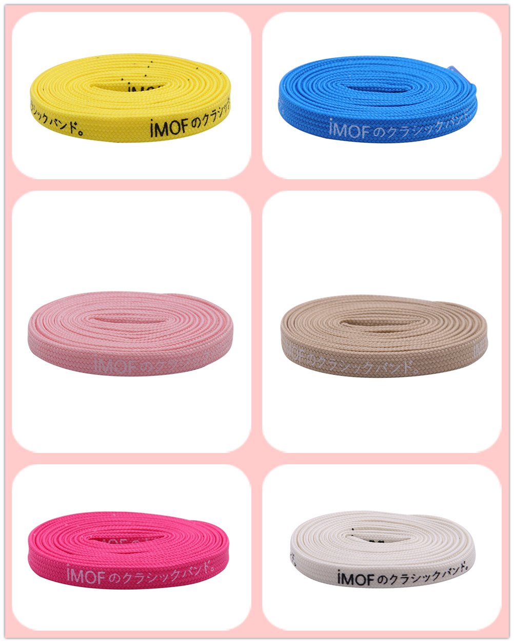 7MM Silk Screen Printing Top Shoe Accessories Japanese Letter Canvas Shoelaces Easy Ropes Colorful