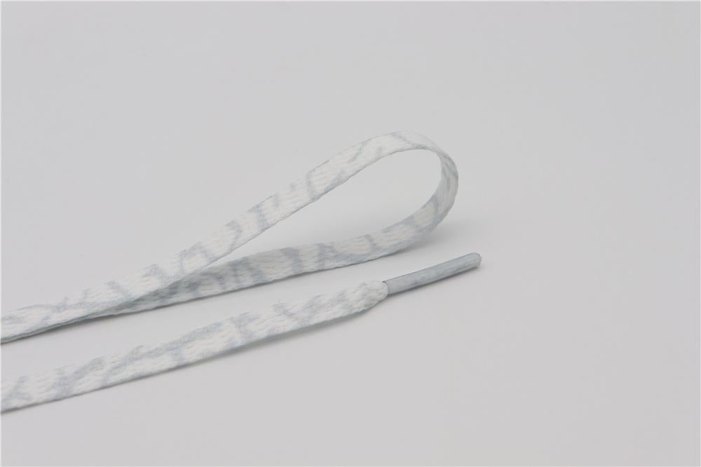 8MM Marble Pattern Heat Transfer Printing Shoelaces Grey White Flat Canvas Shoe Cords Men Women