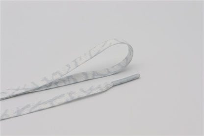 8MM Marble Pattern Heat Transfer Printing Shoelaces Grey White Flat Canvas Shoe Cords Men Women