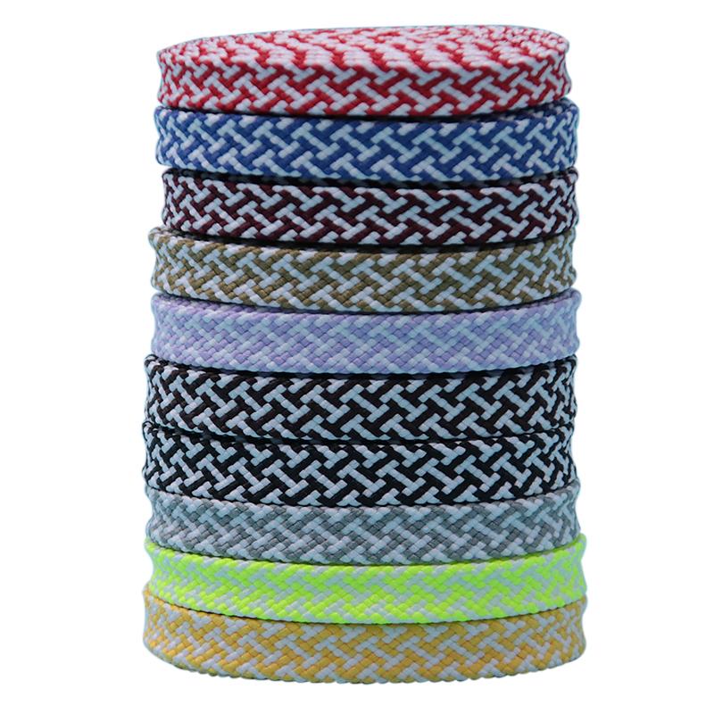 Weiou Official Laces Store Flat Shape 7MM Double-Color Combination Polyester Safety Shoelaces For