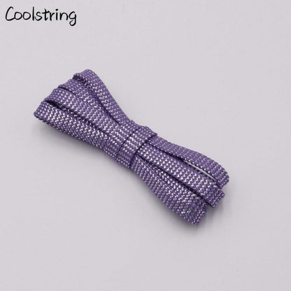 Cool 0.7cm Two Colors Mixed Shiny Gold And Silver Thread Sport Sneakers Flat Shoelaces Bootlaces