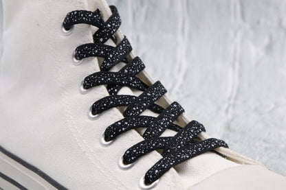 8MM Spray Point High Quality Shoelaces Easy Boots Canvas Ropes Adult&Kid Sneaker 2021 Unisex Black