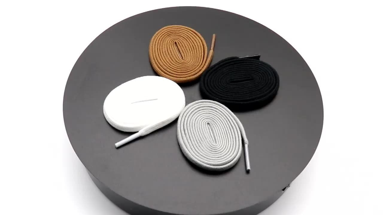 6MM Classic Shoe Accessory Double Layer Polyester Flat Shape Shoelaces 7 Colours For Canvas Boots