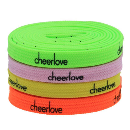 7mm Letter Printing Shoelaces Green Pink Yellow Red Colours for Kid Adult Unisex Canvas Shoe String