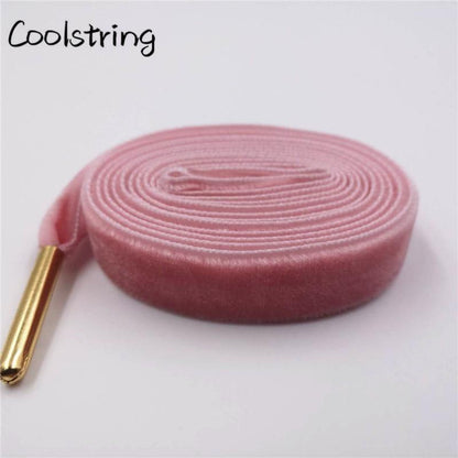 60-180cm Length 1.27 Cm Width Velvet Surface Shoelaces Women Men Black White Colorful Sports Casual