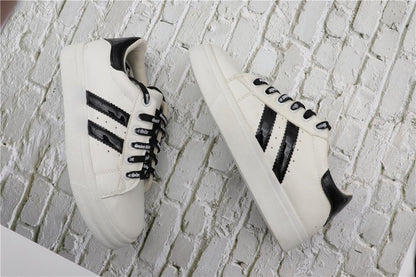 7MM Saint Side White Black Letter Flat Type Waist Laces Men Women Sneaker Ropes Boots Canvas Casual