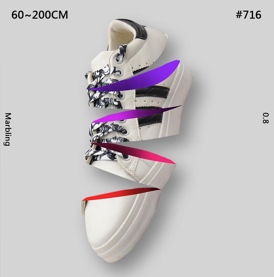 8MM Flat Type Shoe Accessories Wide Canvas Ropes Top Waist Laces Sneakers Women Men Black White Easy