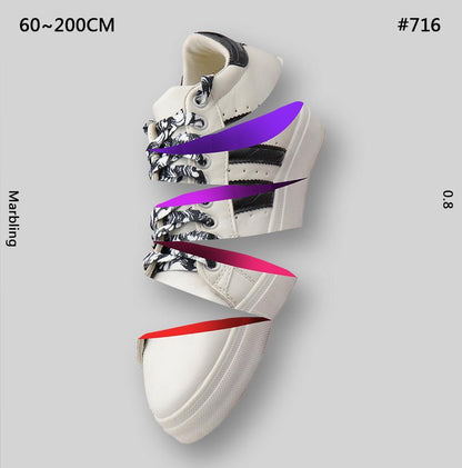 8MM Flat Type Shoe Accessories Wide Canvas Ropes Top Waist Laces Sneakers Women Men Black White Easy