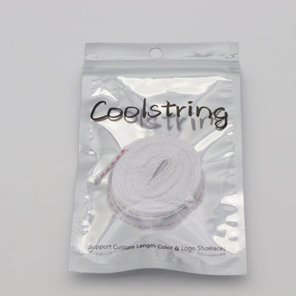 8MM Shoe Accessories Flat Laces Red Line Segment White Shoelaces Simplicity Fashion Hat Lacets