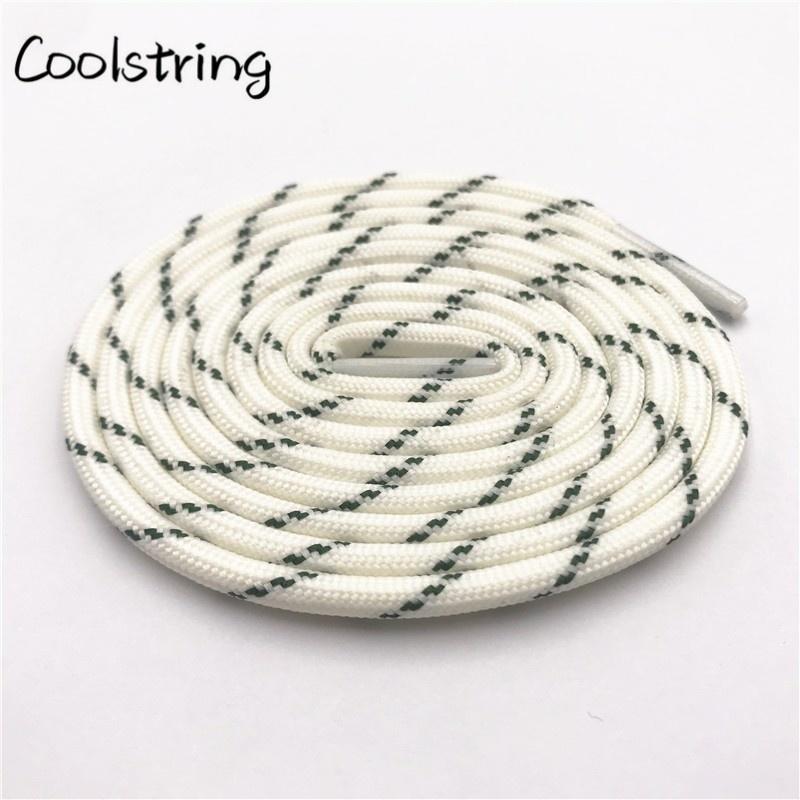 Round Striped Rope Laces Beige White Bootlaces Polyester Shoelace Shoestring For Roller Skates