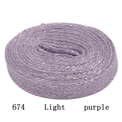 Flat Type Top Metallic Polyester Shoelaces Men Women's Shoe Sneaker 2021 Golden Black Sliver Top