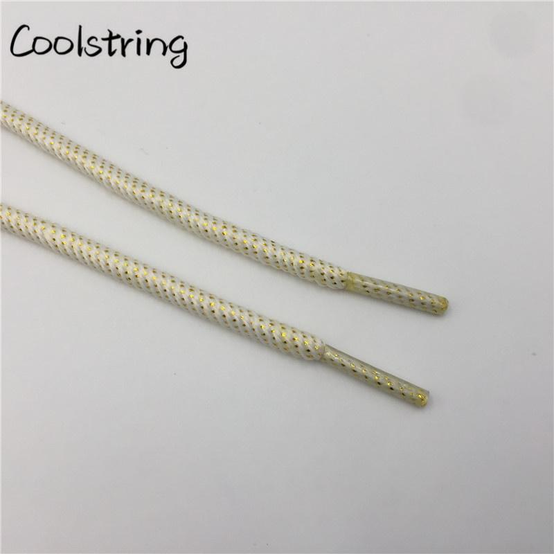 Round Spiral Pattern Shoelaces Glitter Sparkle Shoestrings Unique Flashing Dress Shoe Laces Metallic