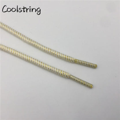 Round Spiral Pattern Shoelaces Glitter Sparkle Shoestrings Unique Flashing Dress Shoe Laces Metallic