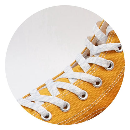8MM Marble Pattern Heat Transfer Printing Shoelaces Grey White Flat Canvas Shoe Cords Men Women