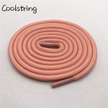 5mm Round Polyester Customized Shoelaces Green Navy Fashion Shoe Laces Extral Long Unisex Women Men