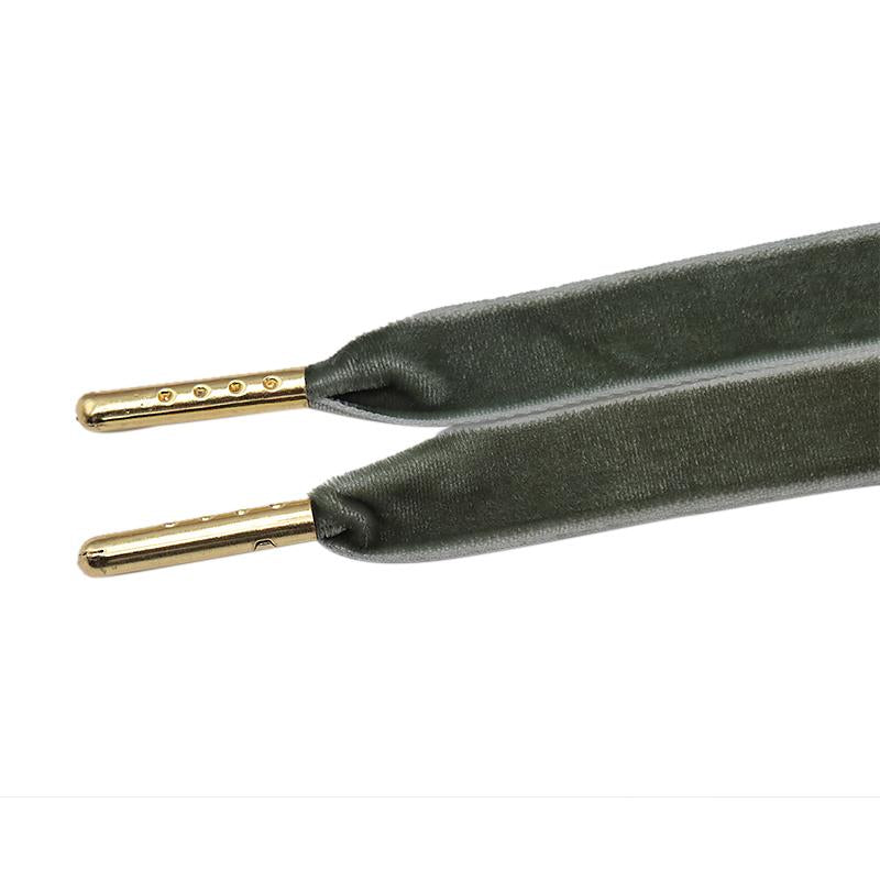 Weiou 1.27CM Green Soft Shoelaces Hoodie Clothing Drawstring With Golden Metal Aglet Fluff Velvet