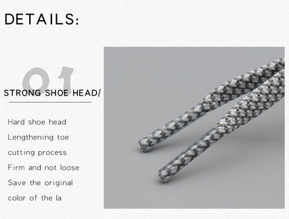 Nice Shoelaces Clothing 7MM Double Layer Polyester Laces Tight Stitch Weaving Process Top Quality