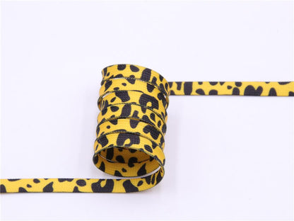 Fashion Trend 7mm Polyester Digital Printed Leopard Flat Sports Laces Thermal Transfer Shoelaces