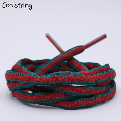 6mm Oval Plastic Tips Two-tone Shoestrings Green Red Polyester Shoelace Semi circular Sports Laces