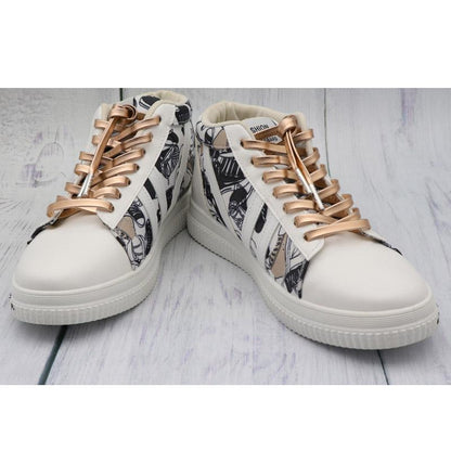 Shoe String with Metallic PU Leather Shoelaces Flat Shoe Decoration Luxury Top Laces Shining In