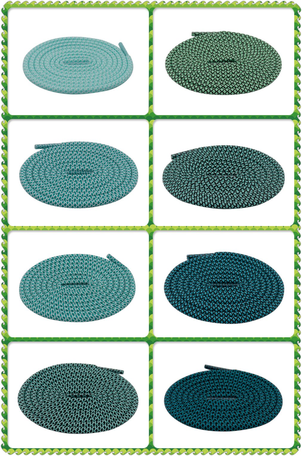 4.5MM Polyester Affordable Shoe Accessories Cyan Blue Green Durable Ropes For Picnic Mountain Party