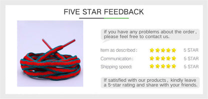 6mm Oval Plastic Tips Two-tone Shoestrings Green Red Polyester Shoelace Semi circular Sports Laces