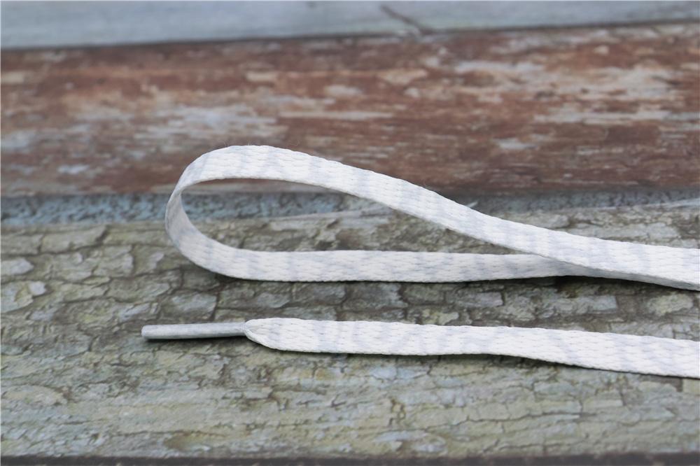 8MM Marble Pattern Heat Transfer Printing Shoelaces Grey White Flat Canvas Shoe Cords Men Women