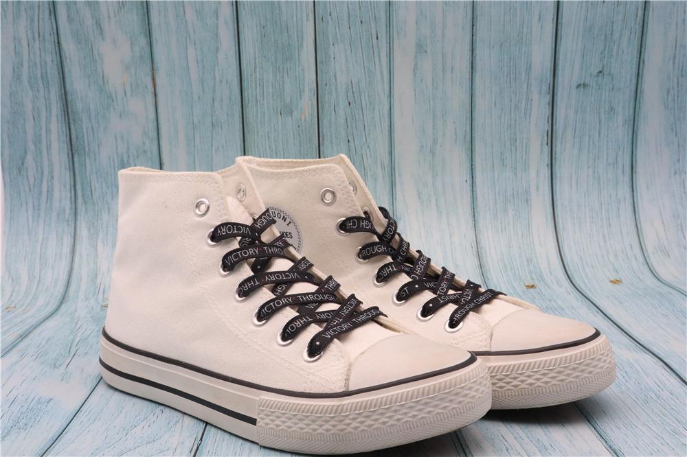 8MM Top Shoelaces "VOCTORY THROUGH CHRIST" Letter Printing Decorative Shoe Accessories Polyester