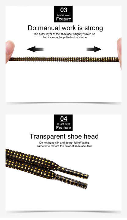 8MM Nice Shoe Accessory Charmed Metallic Yarn Laces Business Women Sneaker Boots Canvas Cords 2021