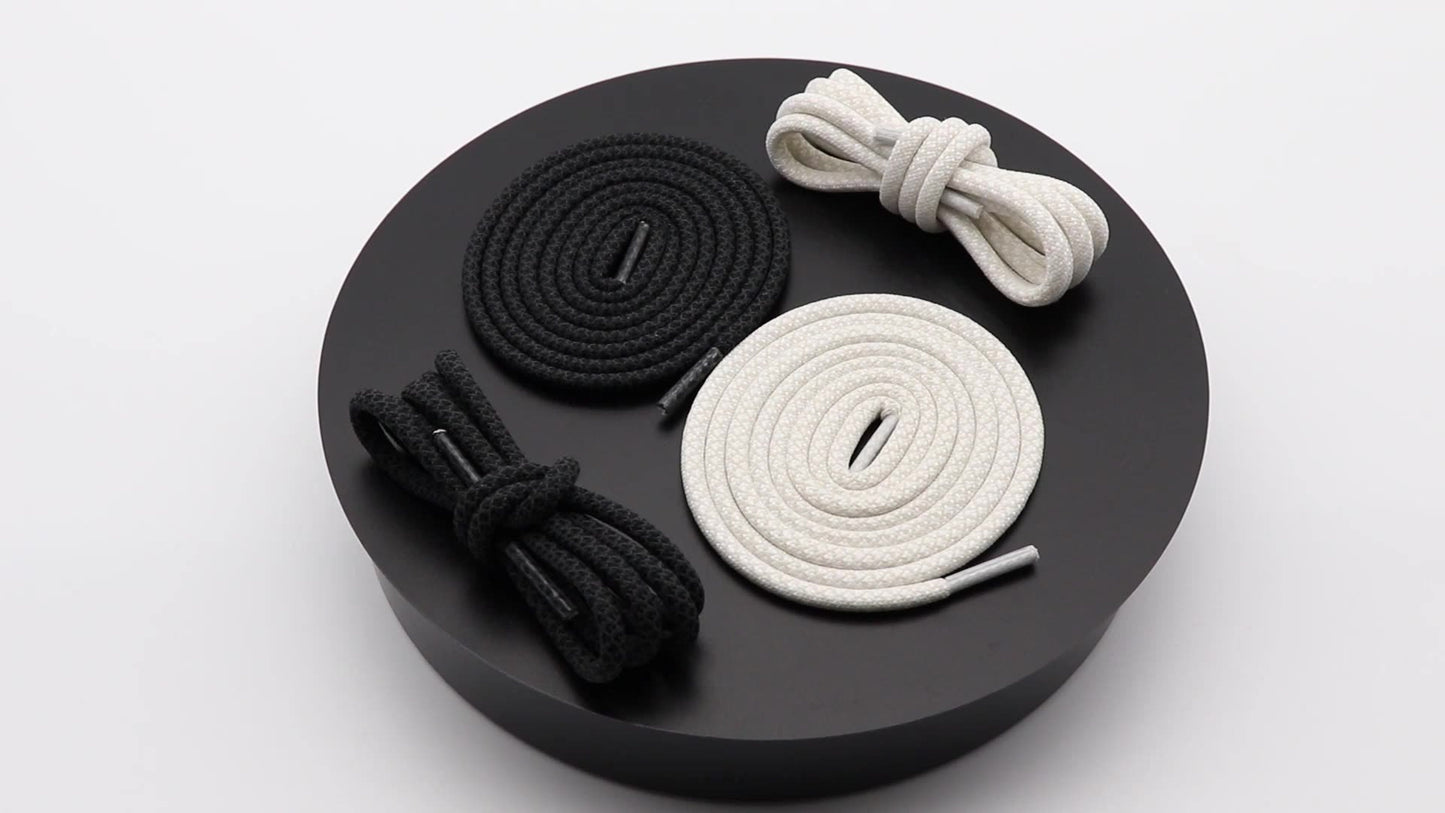 Shoe Accessories 4.7MM Black White Reflective Glowing shoestring 120CM Polyester Shoe Ropes Strong