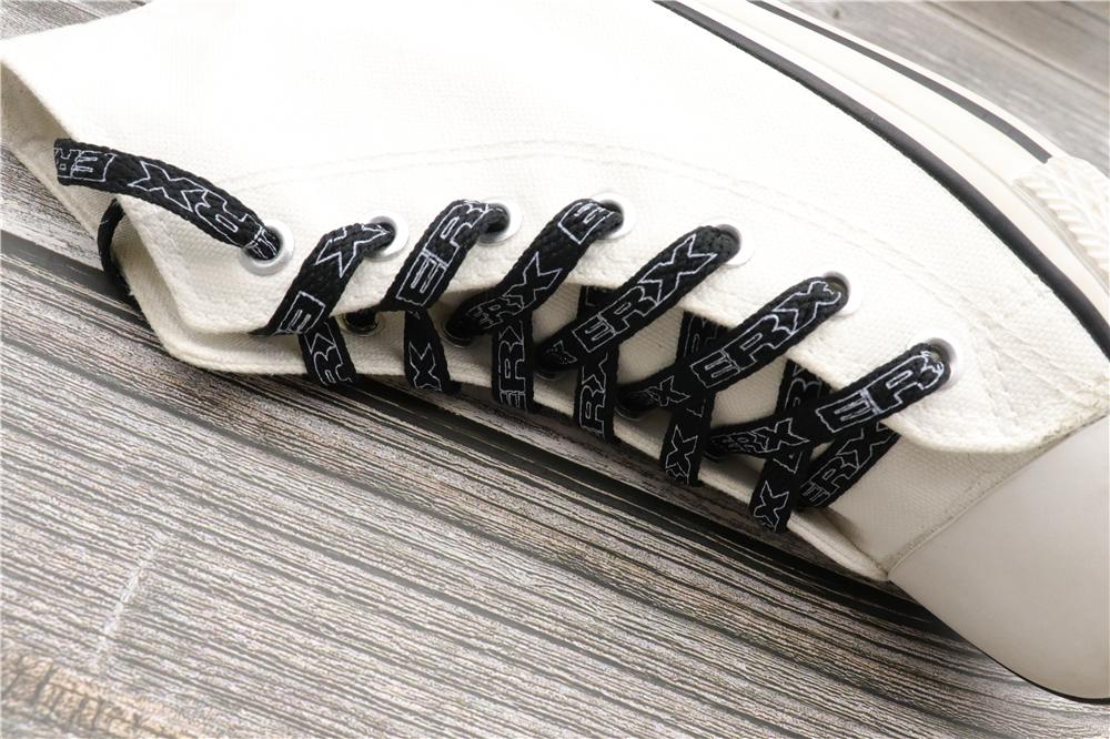 7MM Black-White Blue-Sapphire "ERX" Letter Printing Shoelaces Women Sneaker 2021 Canvas Ropes Flat
