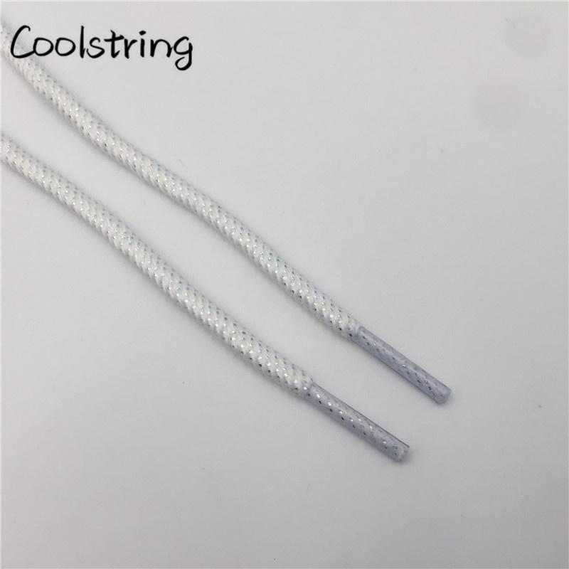 Round Spiral Pattern Shoelaces Glitter Sparkle Shoestrings Unique Flashing Dress Shoe Laces Metallic