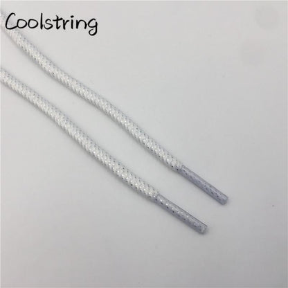 Round Spiral Pattern Shoelaces Glitter Sparkle Shoestrings Unique Flashing Dress Shoe Laces Metallic