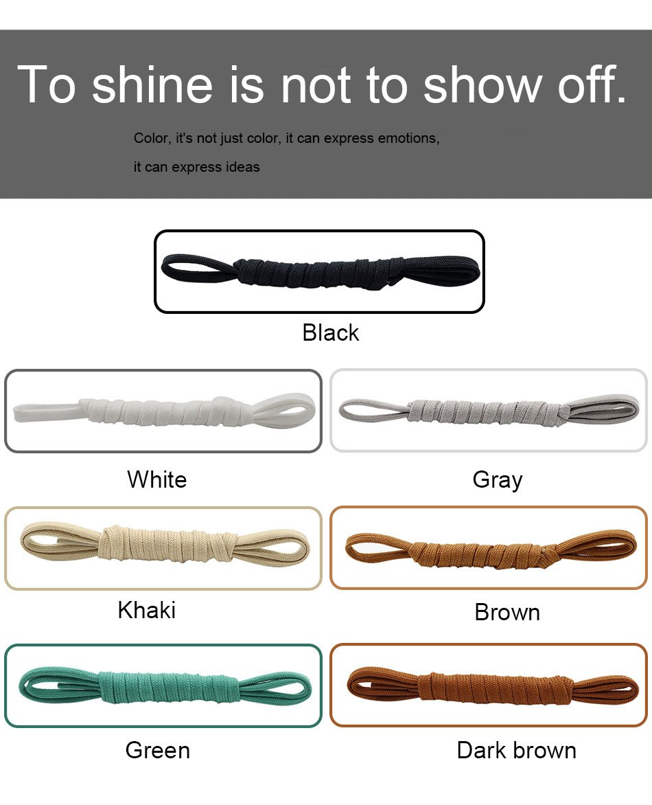 6MM Classic Shoe Accessory Double Layer Polyester Flat Shape Shoelaces 7 Colours For Canvas Boots
