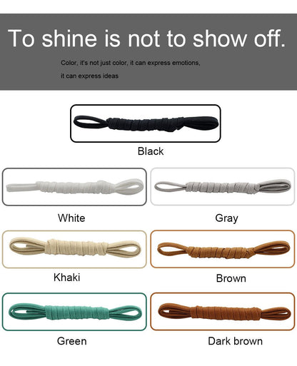 6MM Classic Shoe Accessory Double Layer Polyester Flat Shape Shoelaces 7 Colours For Canvas Boots