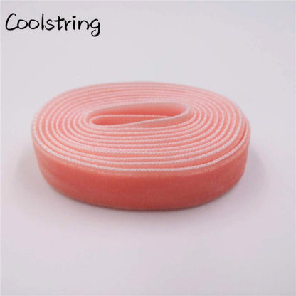 60-180cm Length 1.27 Cm Width Velvet Surface Shoelaces Women Men Black White Colorful Sports Casual