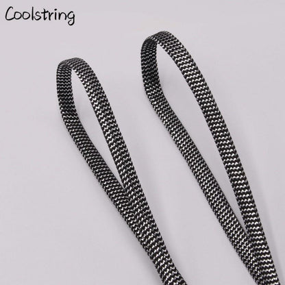 Cool 0.7cm Two Colors Mixed Shiny Gold And Silver Thread Sport Sneakers Flat Shoelaces Bootlaces