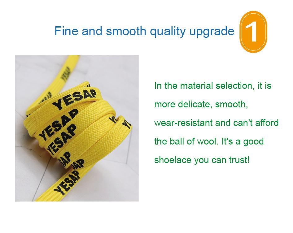 7MM Superior Shoe Accessory Silk Screen Yellow Black Letter Printing Unisex Canvas Shoelaces