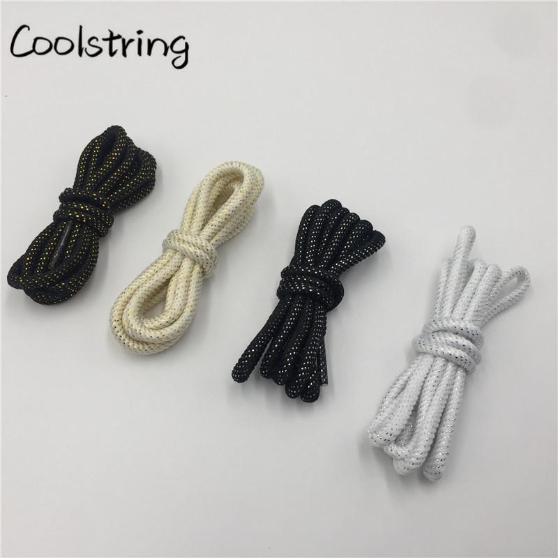 Round Spiral Pattern Shoelaces Glitter Sparkle Shoestrings Unique Flashing Dress Shoe Laces Metallic