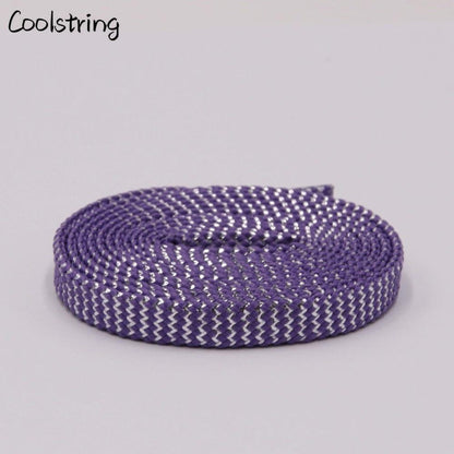 Cool 0.7cm Two Colors Mixed Shiny Gold And Silver Thread Sport Sneakers Flat Shoelaces Bootlaces