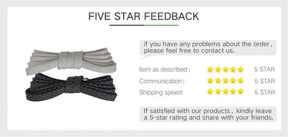7MM Shoe Accessories Flat Type Black White Reflective Laces Top Shoelaces Glow In The Dark Easy