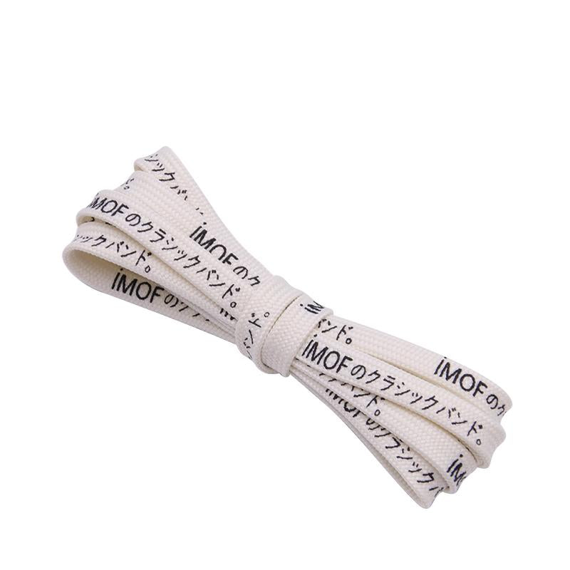 7MM Silk Screen Printing Top Shoe Accessories Japanese Letter Canvas Shoelaces Easy Ropes Colorful
