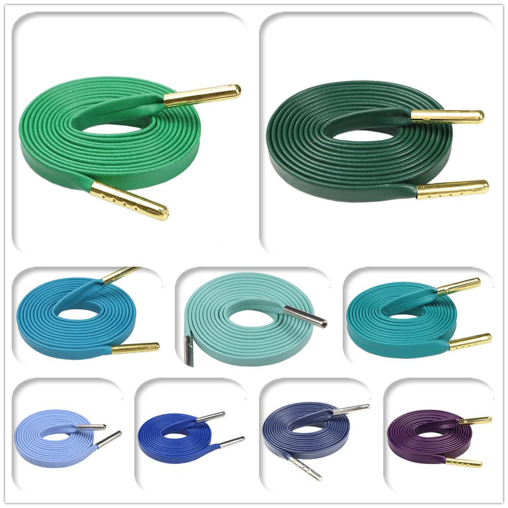 Green Blue Purple Vigorous Youth Shoe Lace 7MM Student Leather Shoelace Premium Cord With Metal