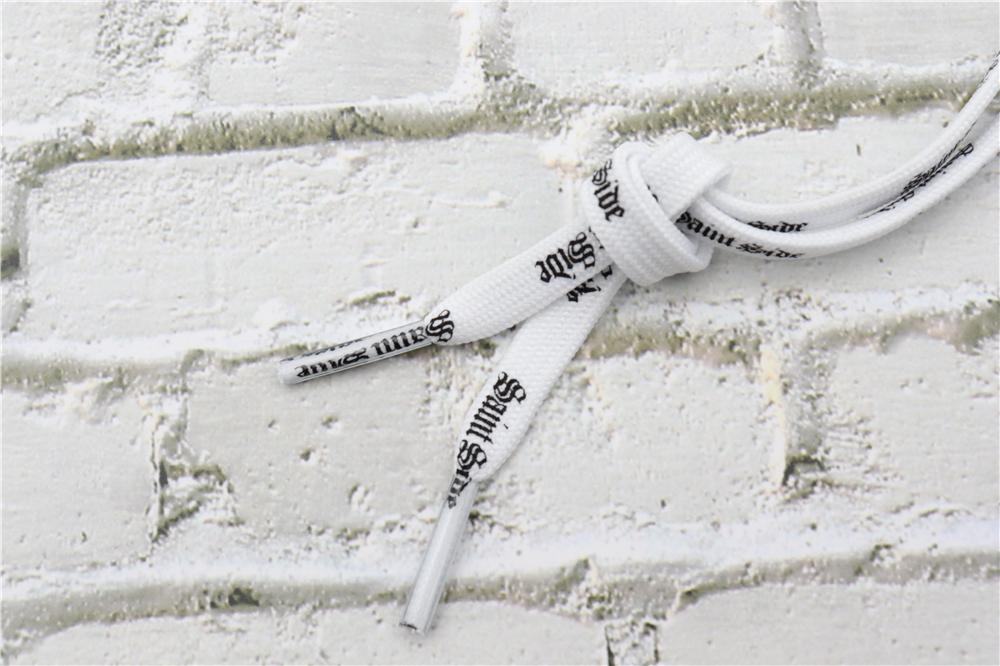 7MM Saint Side White Black Letter Flat Type Waist Laces Men Women Sneaker Ropes Boots Canvas Casual