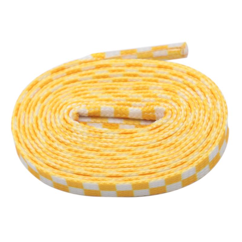 8MM Checkered Pattern Top Quality Heat Transfer Printing Lacet Decoration Of Finny Sneakers Women