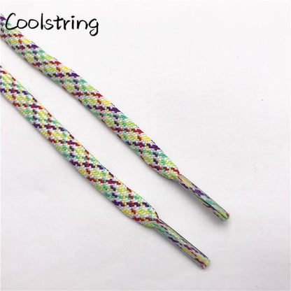 7MM Multi Color sweet Camouflage  Shoelaces Women Sneaker 2021 Casual Shoe Lacel Unisex Boots Shoe